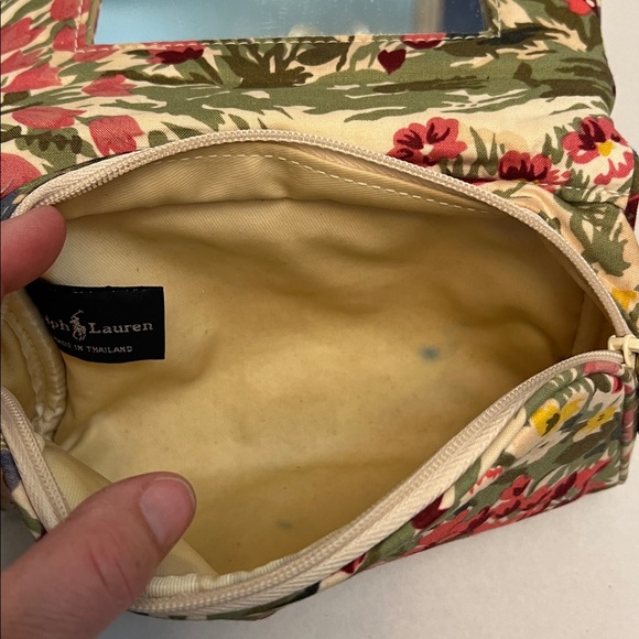 RALPH LAUREN VINTAGE FLORAL PATTERN COSMETIC TRAVEL MULTICOLORED BAG - Picture 6 of 13